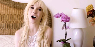 Tiny blonde drilled by groom's dad before wedding