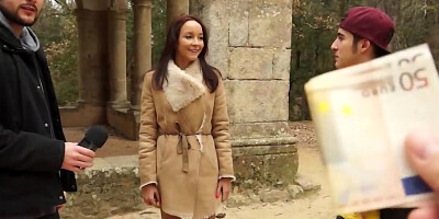 Hottie enjoys threesome fucking in a destroyed building