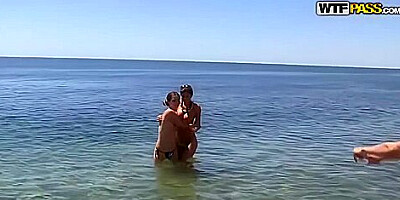 Real Sex Party On The Sunny Beach, 2 - Carol Vega, Leila And Agnessa
