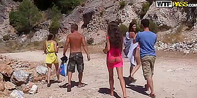 Real Sex Party On The Sunny Beach, 2 - Carol Vega, Leila And Agnessa