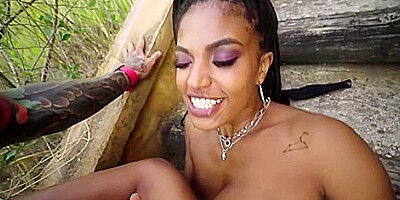 Tina Fire - Huge Natural Ebony Boobs Swinging
