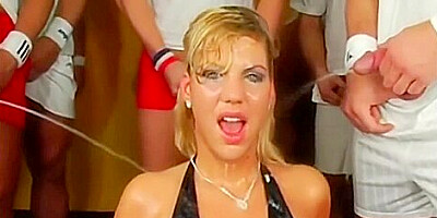 Blonde Hooker Filthy Gangbang With Pissing