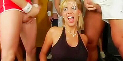 Blonde Hooker Filthy Gangbang With Pissing