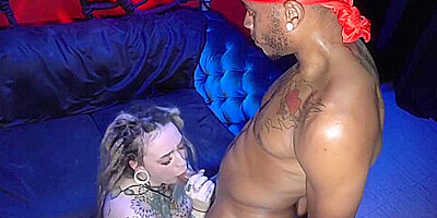 Tattooed White Slut Getting Black Cock