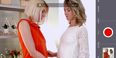 Bisexual teen blondes please a guy in wild threesome