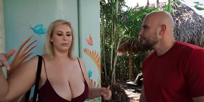 Curvy blonde Lila Lovely is fucking with a hung fellow JMac