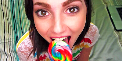 Chick with a large behind is doing a pov sucking scene