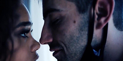 Ebony wife cheats on her sick hubby with a delivery guy