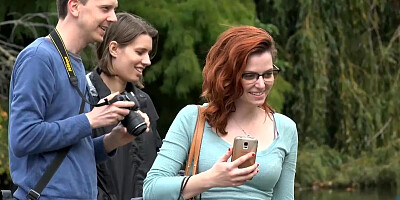 Redhead Euro student