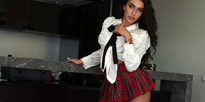 Nastya Megan as a schoolgirl