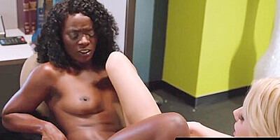 Hot Coworkers Ana Foxxx & Kenna James Vigorously In The Office After Work Hours!