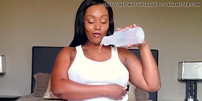 Dildo fucks butted black chick Mimi Curvaceous