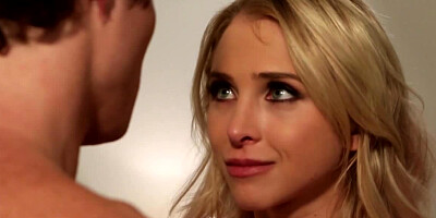 Beautiful young couple makes love in passionate way