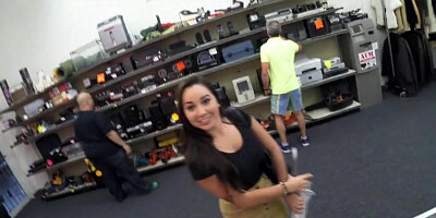 Coed flashes tits and fucked for money