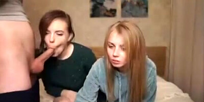 Men frolic with webcam models who give blowjob