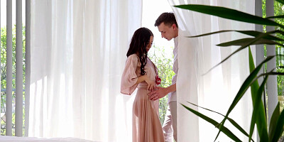 Fantastic morning sex with seductive brunette