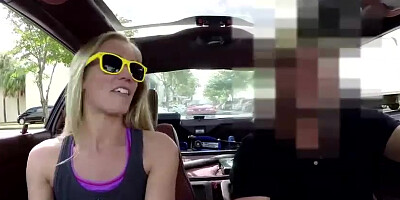 Hot and beautiful blonde amateur gets fucked before selling her car