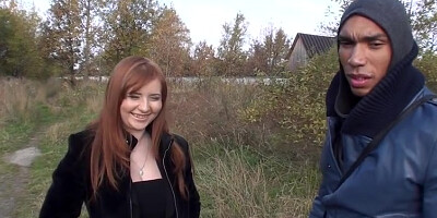 Blowing 2 cocks in the forest