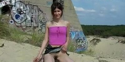 Eighteen years old teenager bare at beach