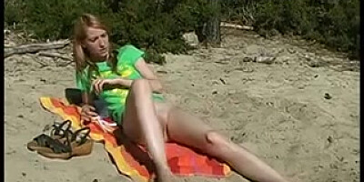 Eighteen years old teenager bare at beach