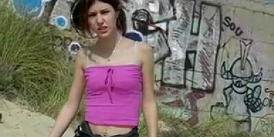 Eighteen years old teenager bare at beach