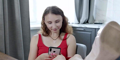 Akira Drago opens up her cunt for the thick erect dong