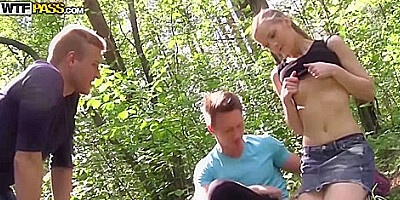 Ginger, Egor And Igor - Pious College Girl Plunges Into Sexy And Wild Outdoor Fucking