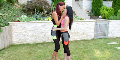 Outdoors makeout and indoors teasing