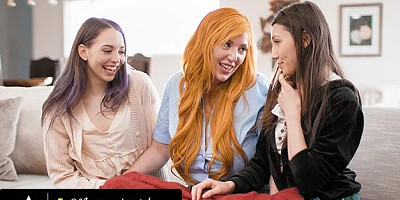 Milf Lauren Phillips Fingers Teens Lily Larimar & Her Bestie while Making