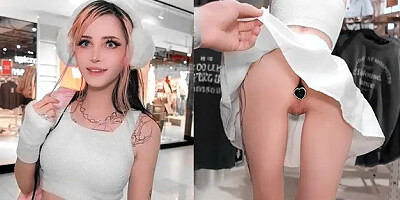 Met a Friend in a Shop. no Panties at the Mall. - Pinkloving 