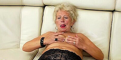 Sexy Grandma Gets Her Beaver Wet - Marina T