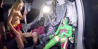 Wild Halloween Fuck Party In The Bus With German Babe Lullu Gun Pt 2