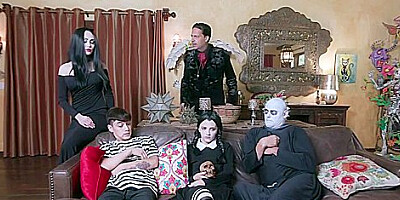 Addams Family Orgy With Audrey Noir, Eric John And Dick Chibbles