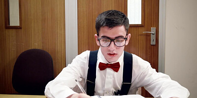 Nerdy guy fucks class bully's cheerleader girlfriend