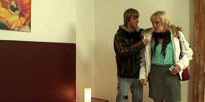 Young blond dude went to find a grandma hooker for sex