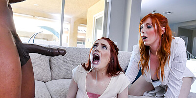 MILF and her daughter share dick in remarkable POV