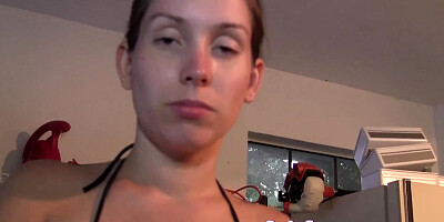 She catches him wanking in car, helps complete him off!