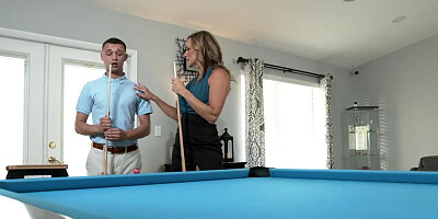 Young man bonks his older hot pool partner