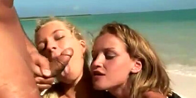 Honeymoon wives cheat on the beach