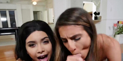 Lucky guy manages to properly fuck two sexy roommates