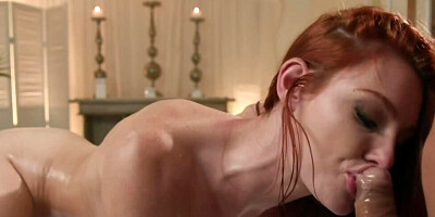Nice redhead wants to be man's GF and tries hard to satisfy him