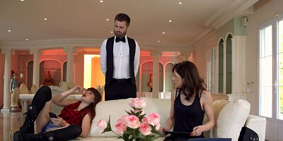 Bratty minx dragged into hard sex with angry butler