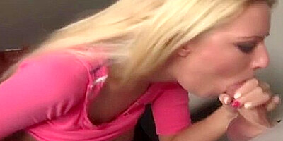 Pretty Blonde Gives A Blowjob Through The Glory Hole 17 Min