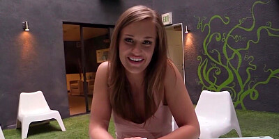 April Brookes deepthroating before missionary POV