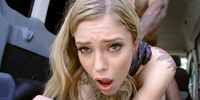 A massive black cock drills a tattooed blonde teen