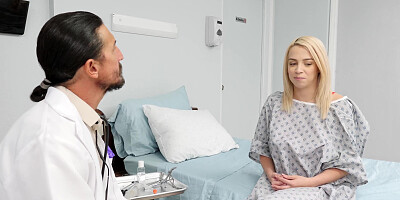 Doc Uses His Cock To Examine Madison's Tight Butthole