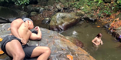 Outdoor fuck at Rio Pance in Cali Colombia - Angel Cruz & Celeste Alba