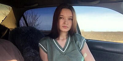 Schoolgirl gave a public blowjob in car and asked to take her home