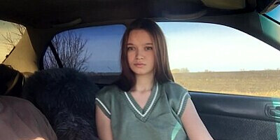 Schoolgirl gave a public blowjob in car and asked to take her home