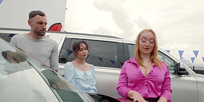 BRAZZERS - Curvy Goddesses Alexa Payne & Emma Magnolia Fuck A Customer & Convince Him To Buy A Car